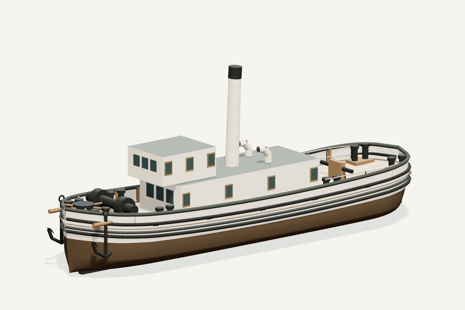 Albatross reconstruction, three quarter view, rendered from the 3D model