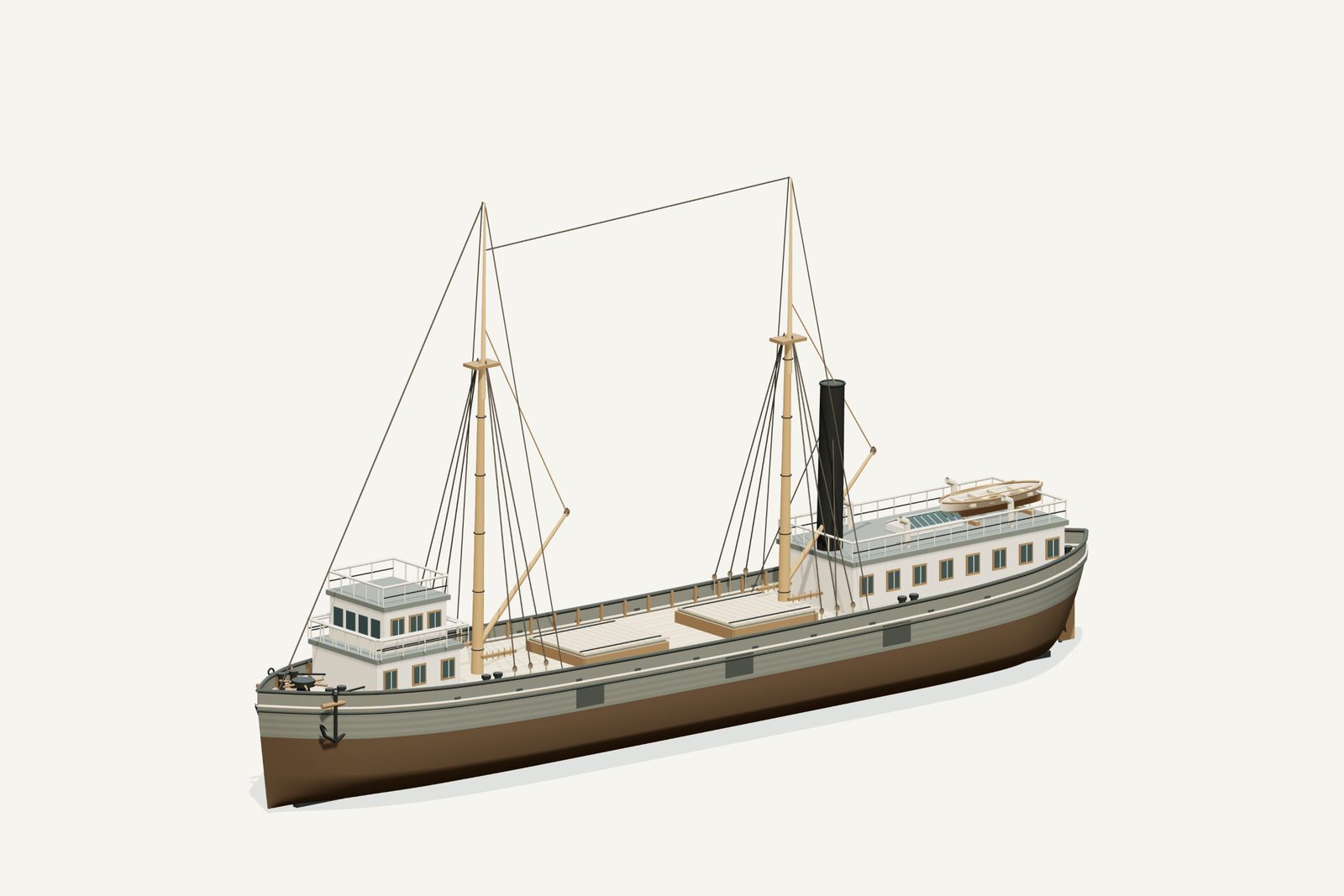 Congress reconstruction, three quarter view, rendered from the 3D model