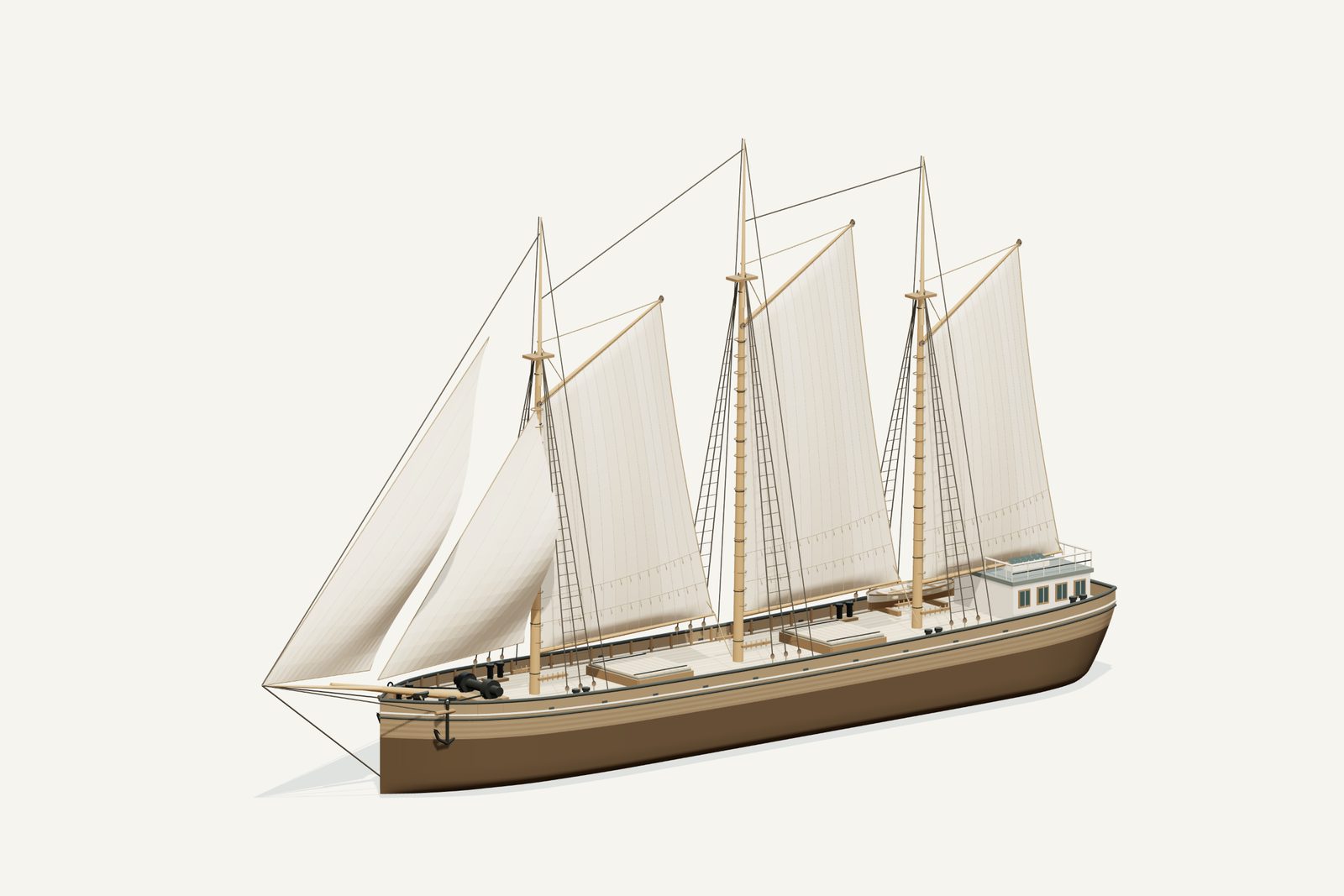 E.B. Palmer reconstruction, three quarter view, rendered from the 3D model