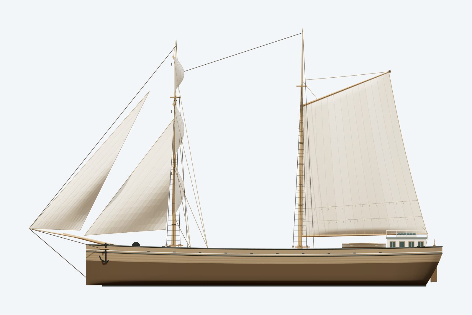 Empire State reconstruction, broadside view, rendered from the 3D model