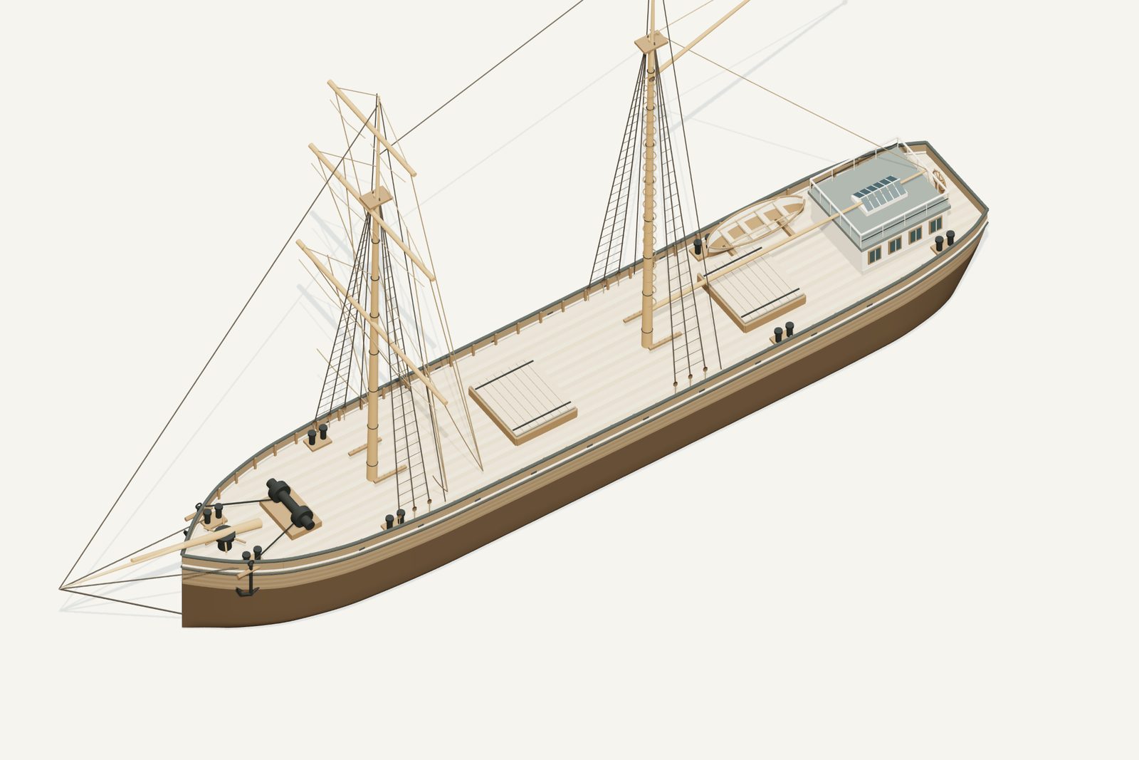 Empire State reconstruction, deck view, rendered from the 3D model