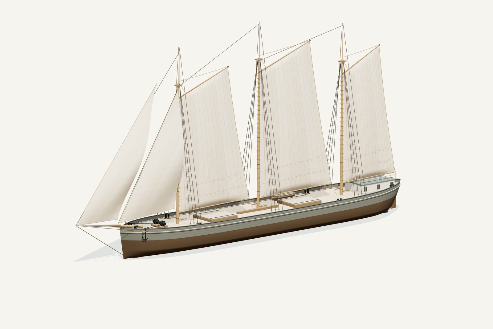 George reconstruction, three quarter view, rendered from the 3D model