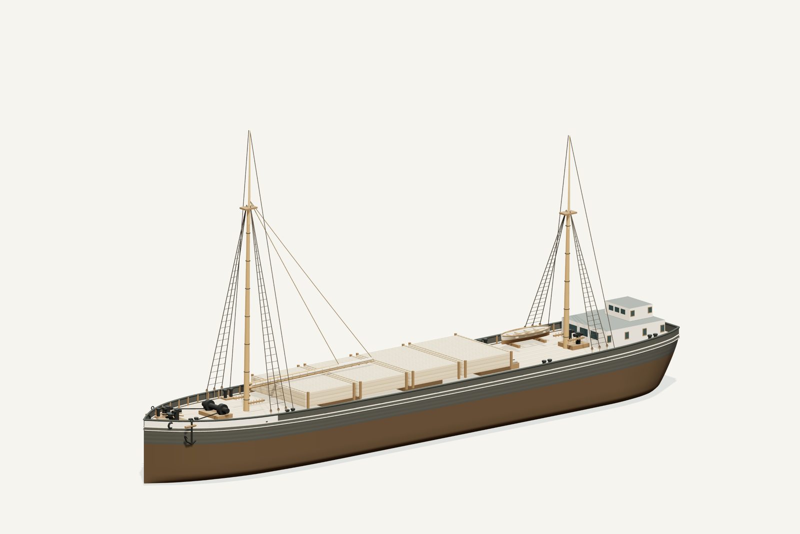 Goshawk reconstruction, three quarter view, rendered from the 3D model