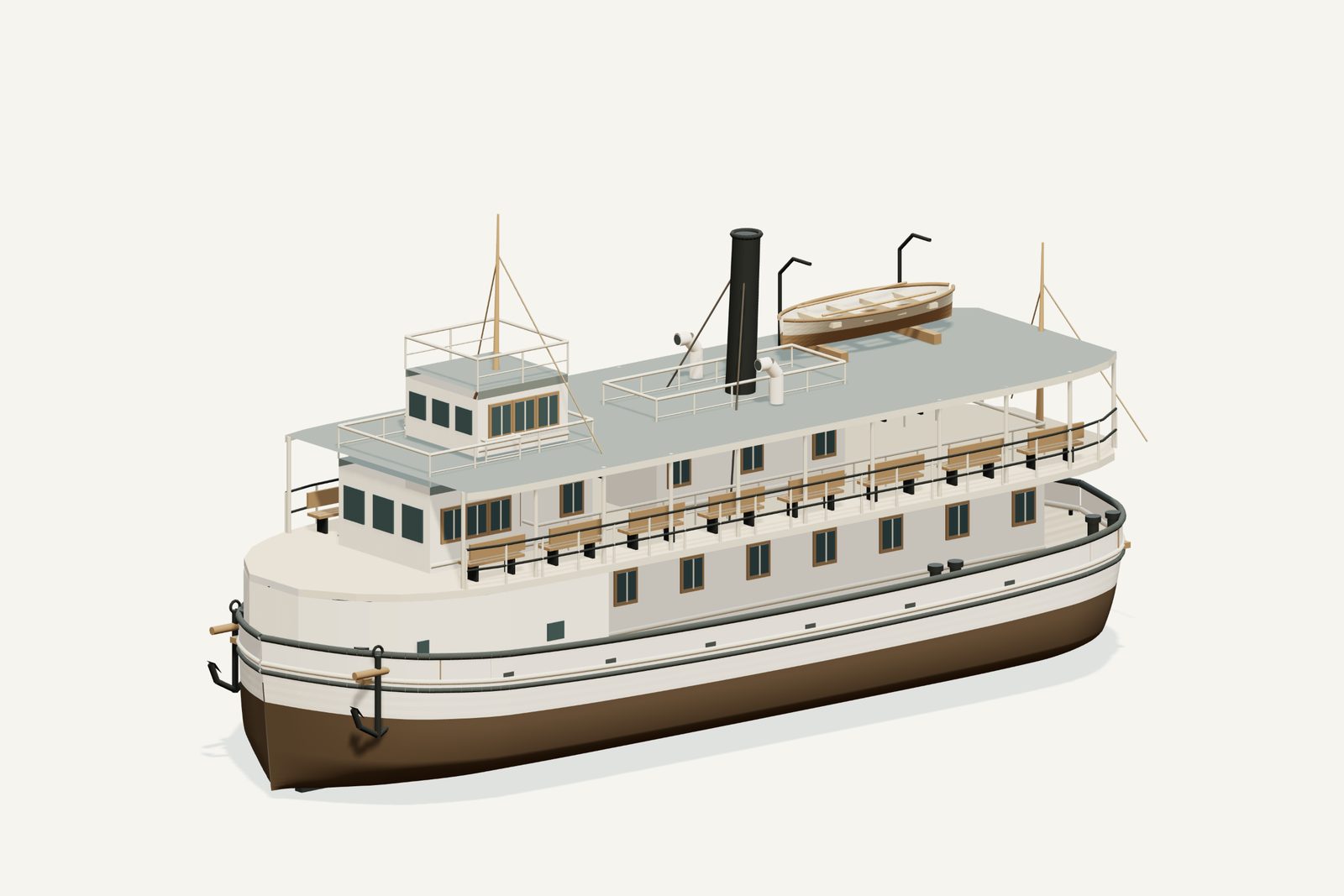 International reconstruction, three quarter view, rendered from the 3D model
