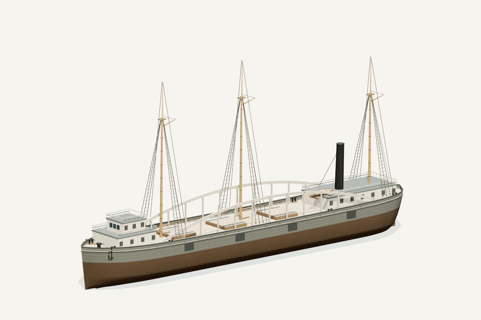 James Davidson reconstruction, three quarter view, rendered from the 3D model