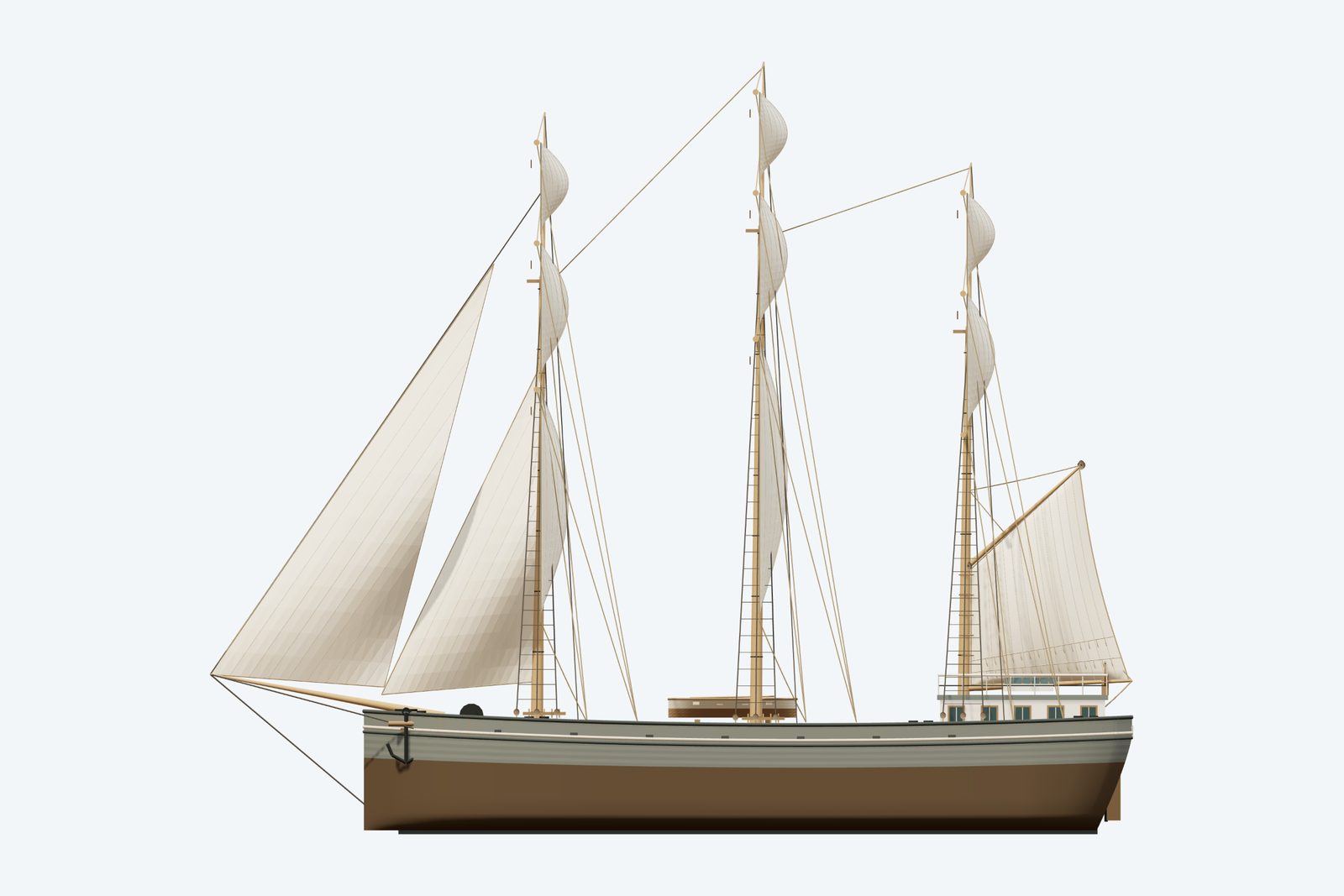 Julia Palmer - Pendill Creek site reconstruction, broadside view, rendered from the 3D model