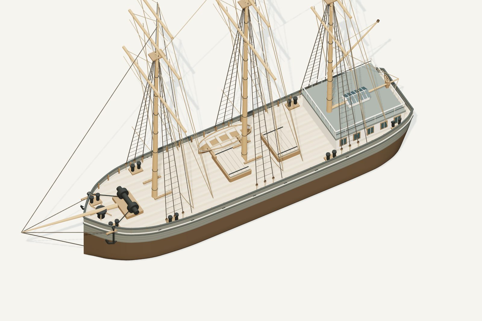 Julia Palmer - Pendill Creek site reconstruction, deck view, rendered from the 3D model