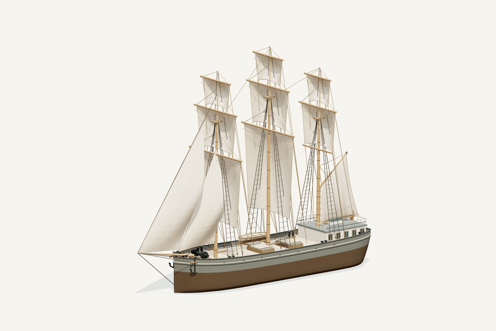 Julia Palmer - Pendill Creek site reconstruction, three quarter view, rendered from the 3D model