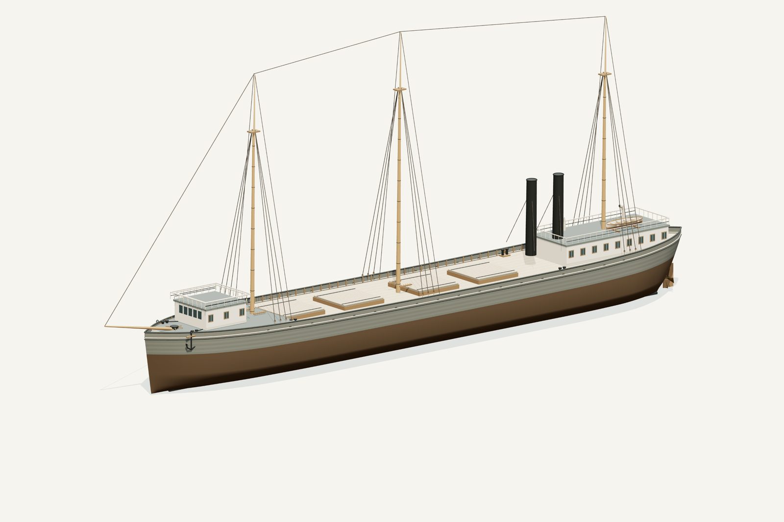 Manhattan reconstruction, three quarter view, rendered from the 3D model