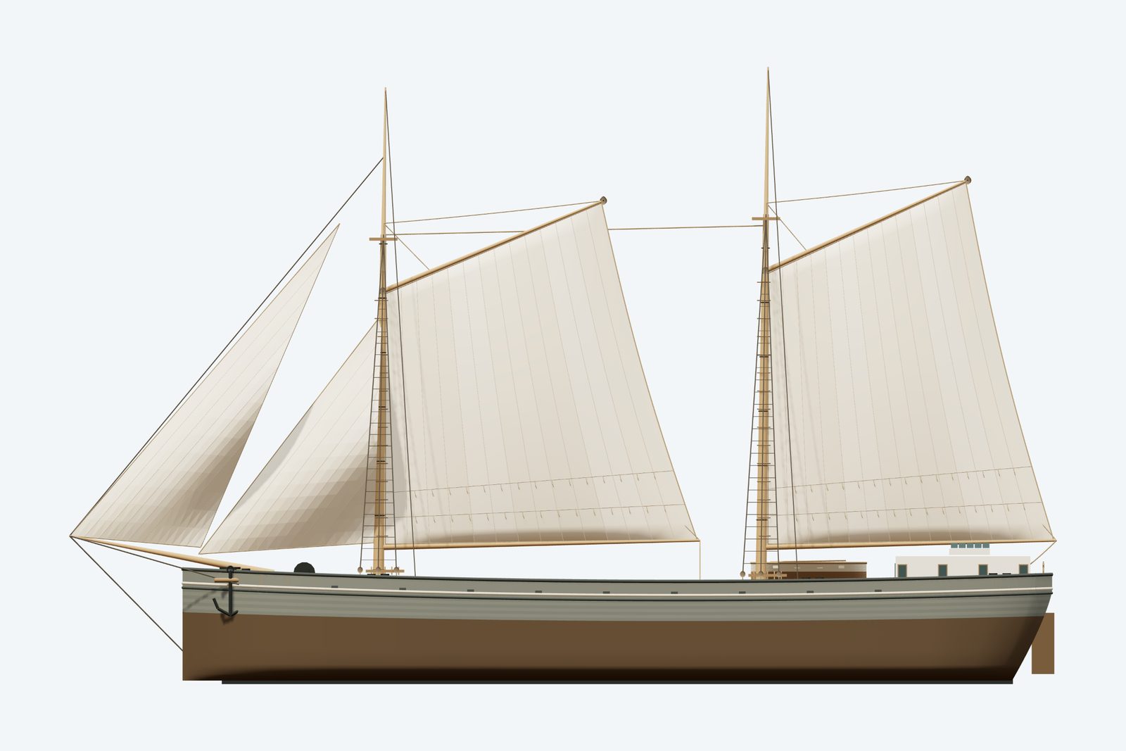 Metropolis - Shallow reconstruction, broadside view, rendered from the 3D model
