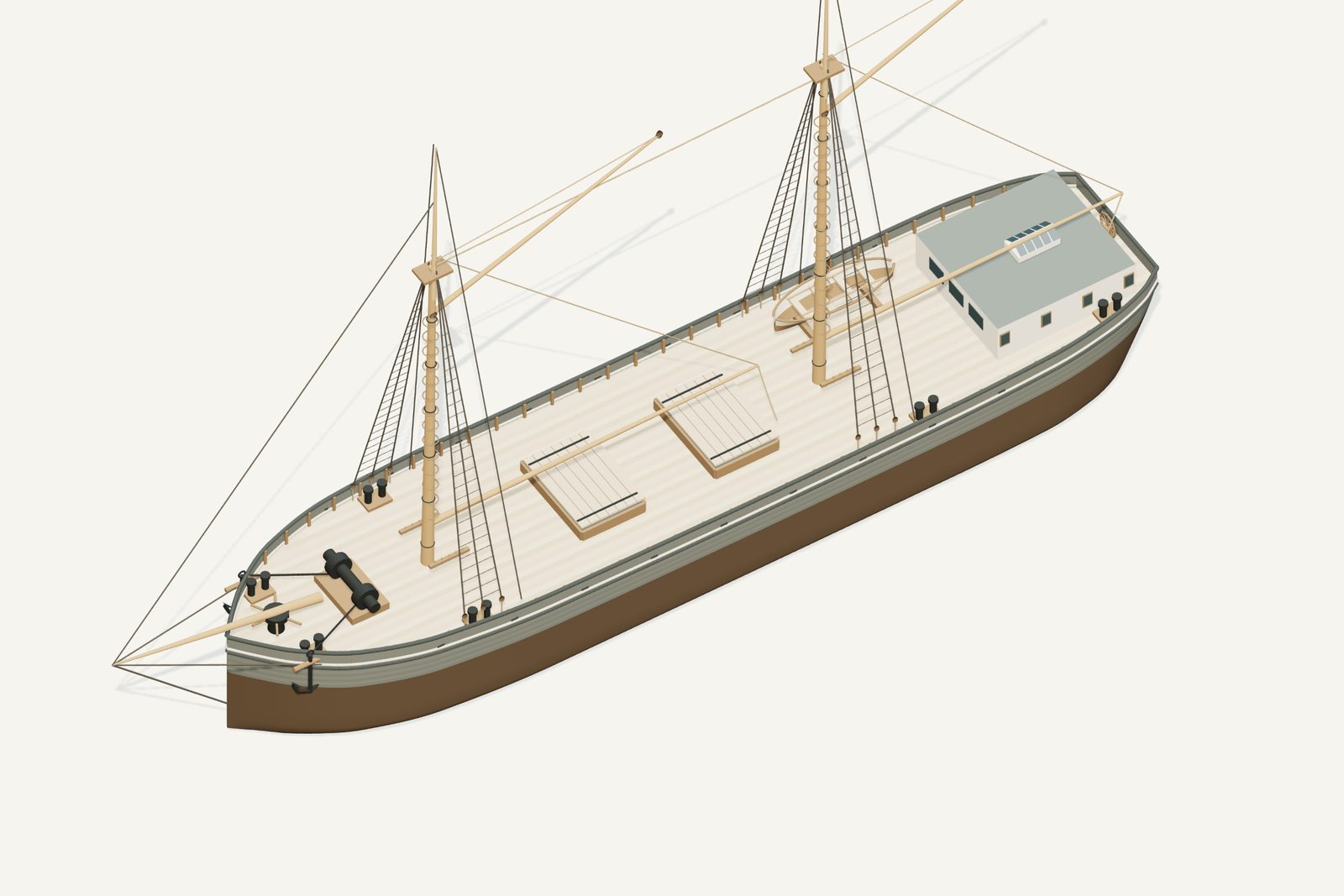 Metropolis - Shallow reconstruction, deck view, rendered from the 3D model