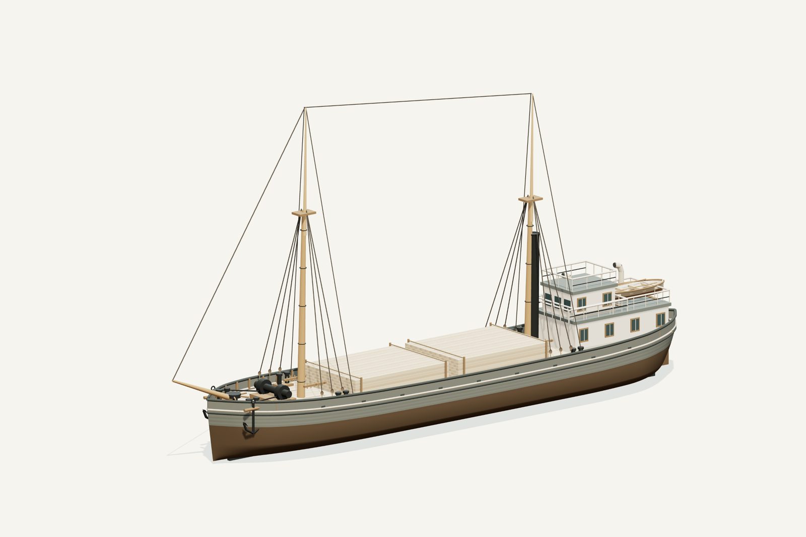 Michael Groh reconstruction, three quarter view, rendered from the 3D model