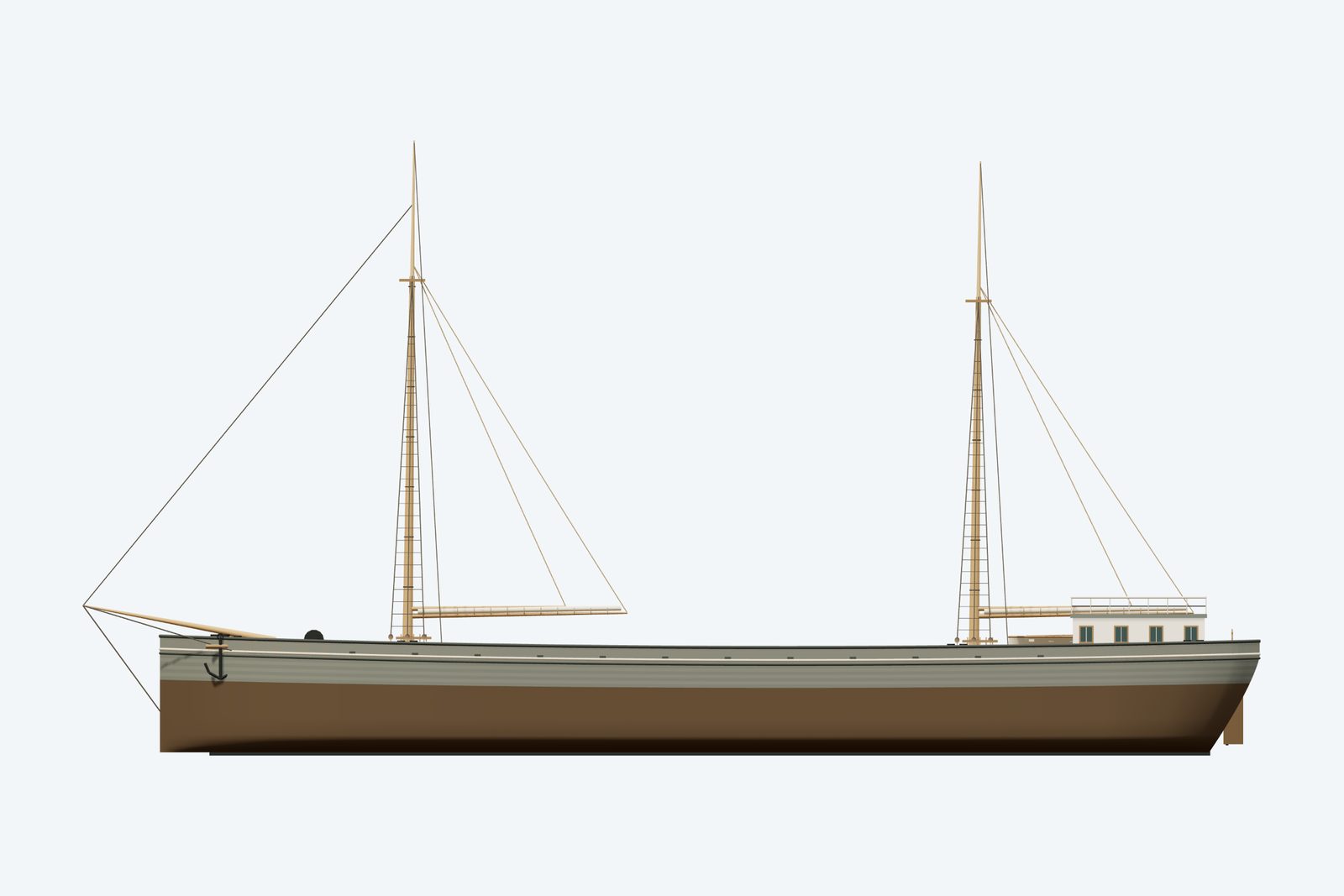 Ogarita reconstruction, broadside view, rendered from the 3D model
