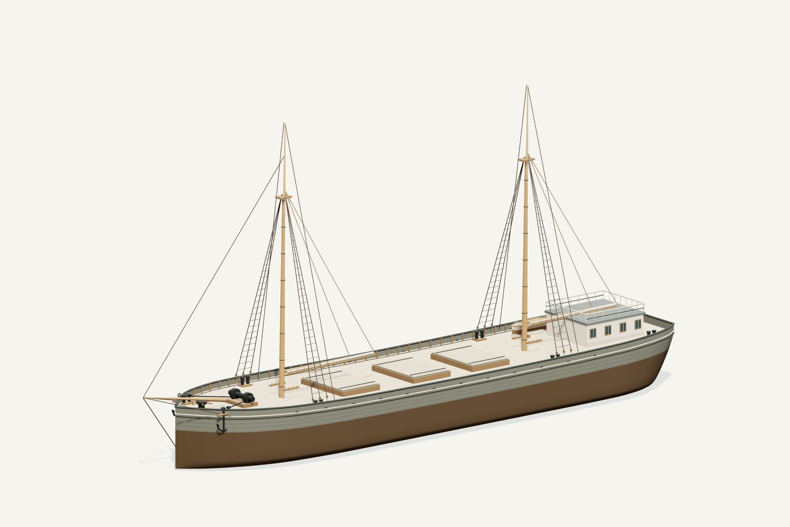 Ogarita reconstruction, three quarter view, rendered from the 3D model