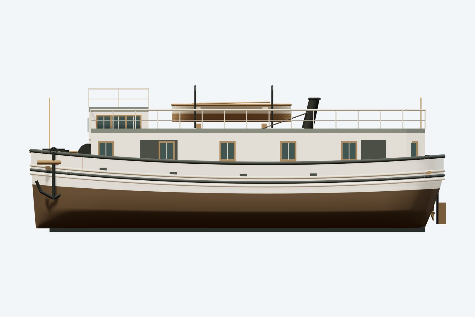 Ora Endress reconstruction, broadside view, rendered from the 3D model
