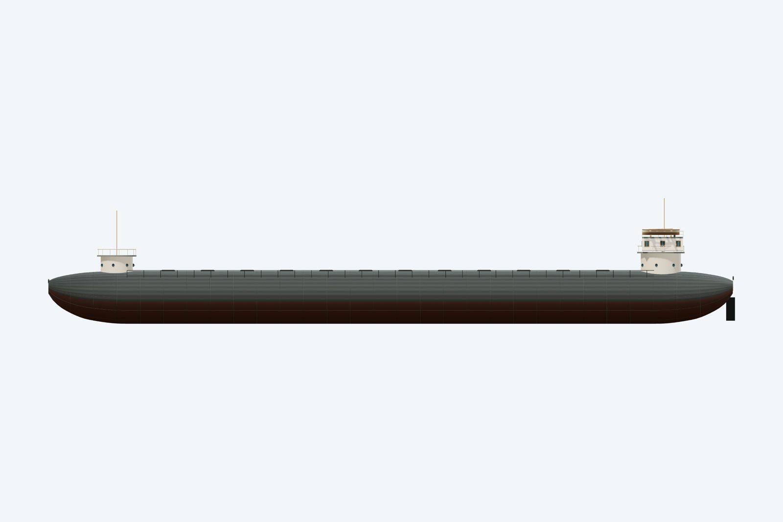 Sagamore reconstruction, broadside view, rendered from the 3D model