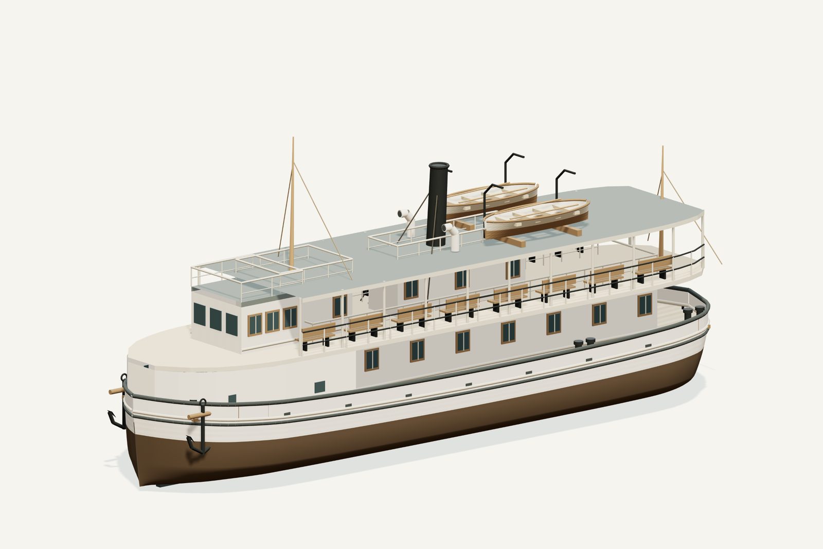 Sailor Boy reconstruction, three quarter view, rendered from the 3D model