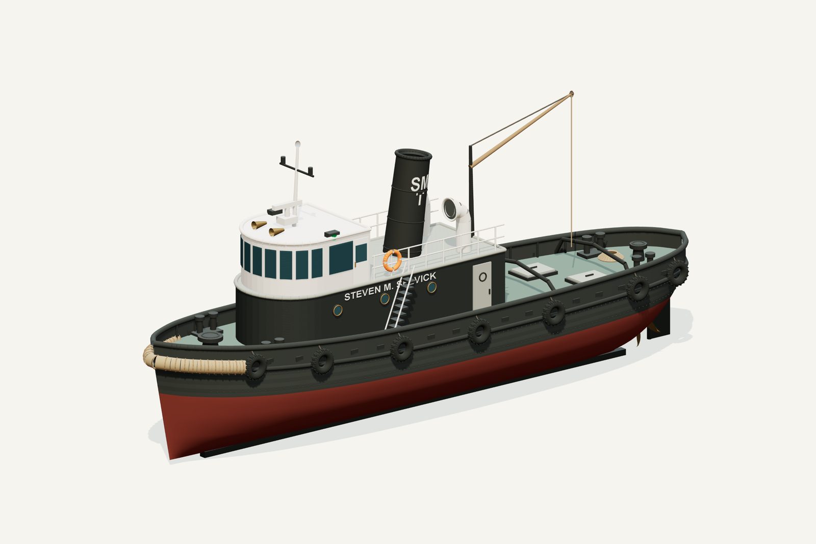 Steven M. Selvick reconstruction, three quarter view, rendered from the 3D model
