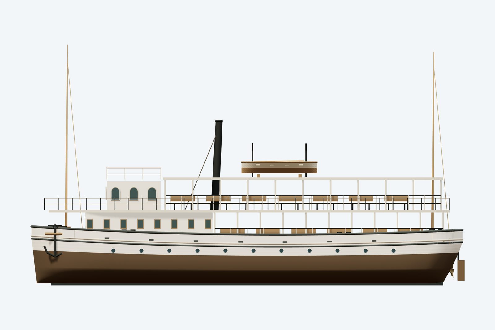 Uarda reconstruction, broadside view, rendered from the 3D model