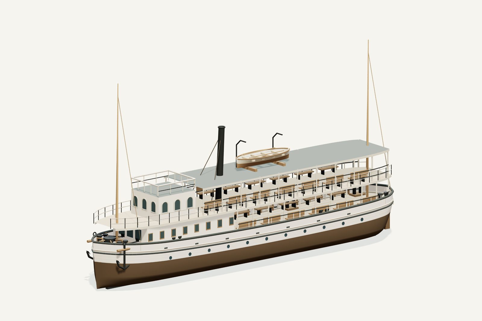 Uarda reconstruction, three quarter view, rendered from the 3D model