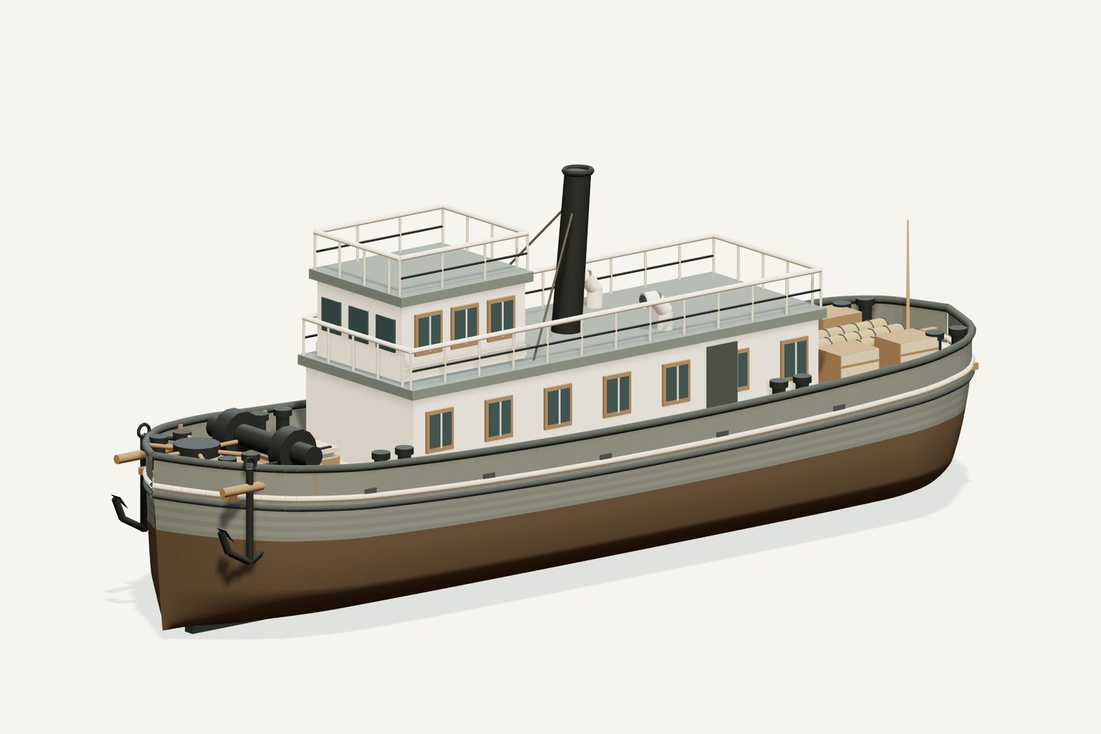 William Maxwell reconstruction, three quarter view, rendered from the 3D model
