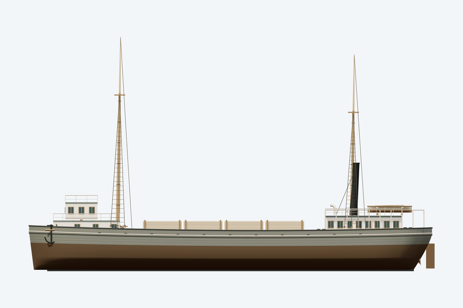 Yosemite reconstruction, broadside view, rendered from the 3D model