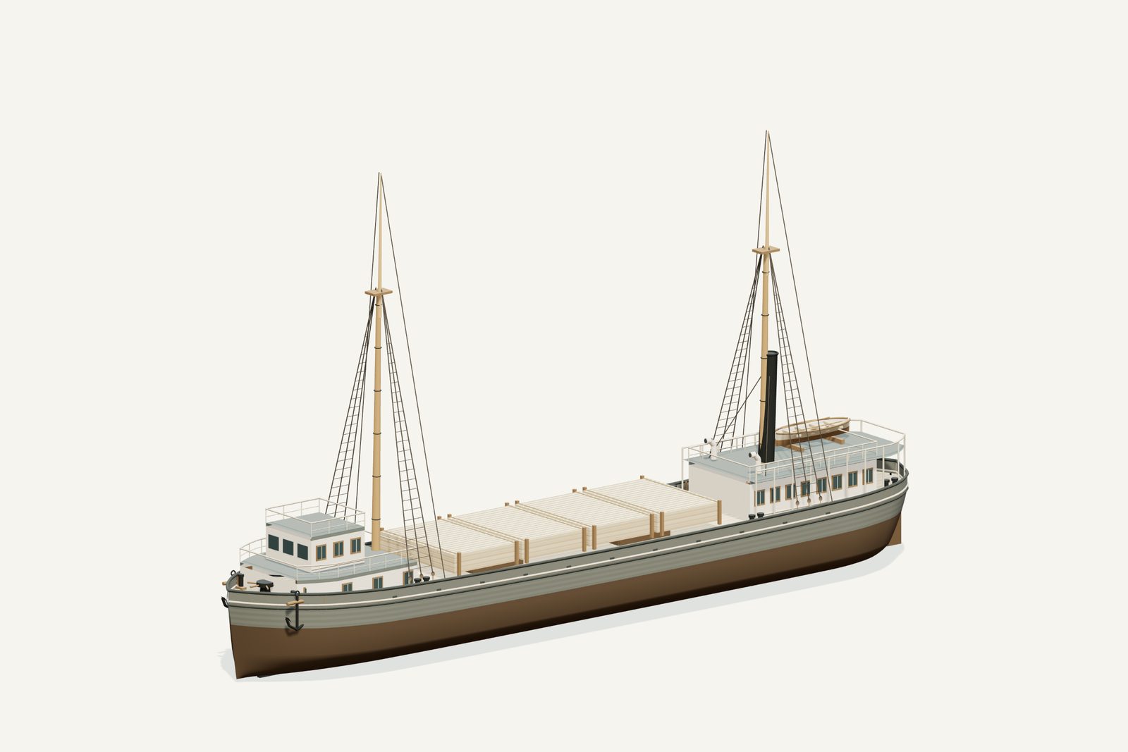 Yosemite reconstruction, three quarter view, rendered from the 3D model