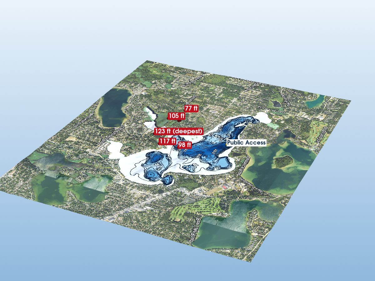 Depth map of Cass Lake