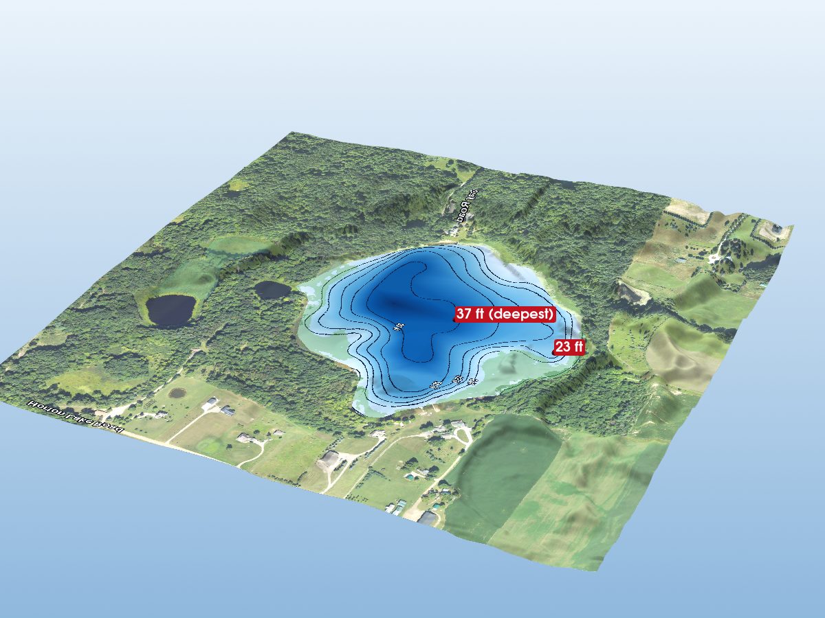 Depth map of Davis Lake