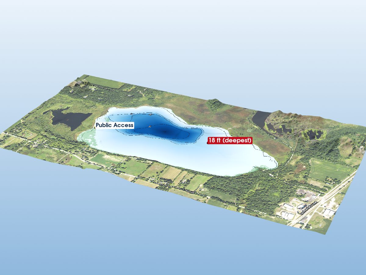Depth map of Fourmile Lake