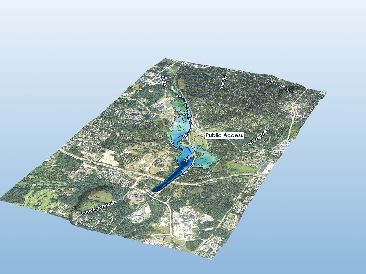 Depth map of Geddes Pond