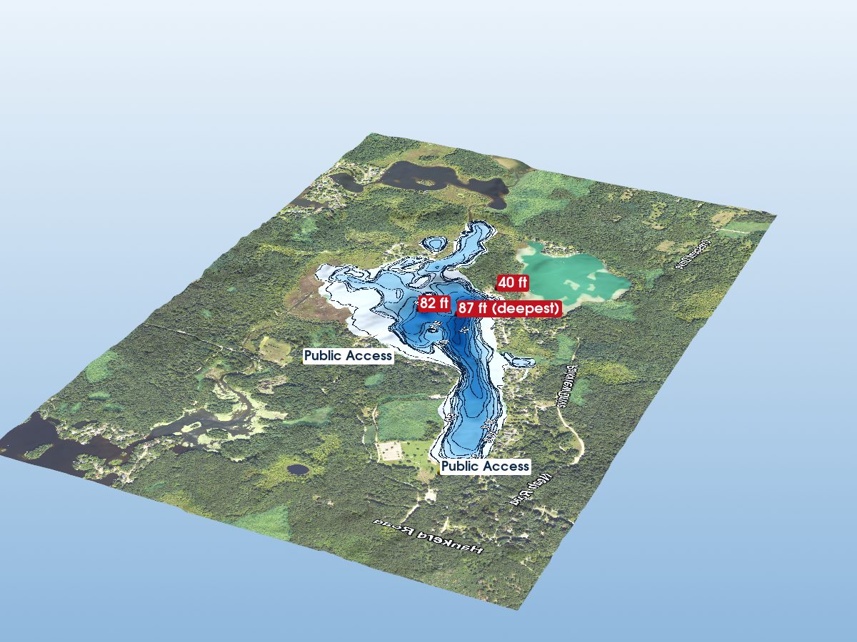 Depth map of Halfmoon Lake