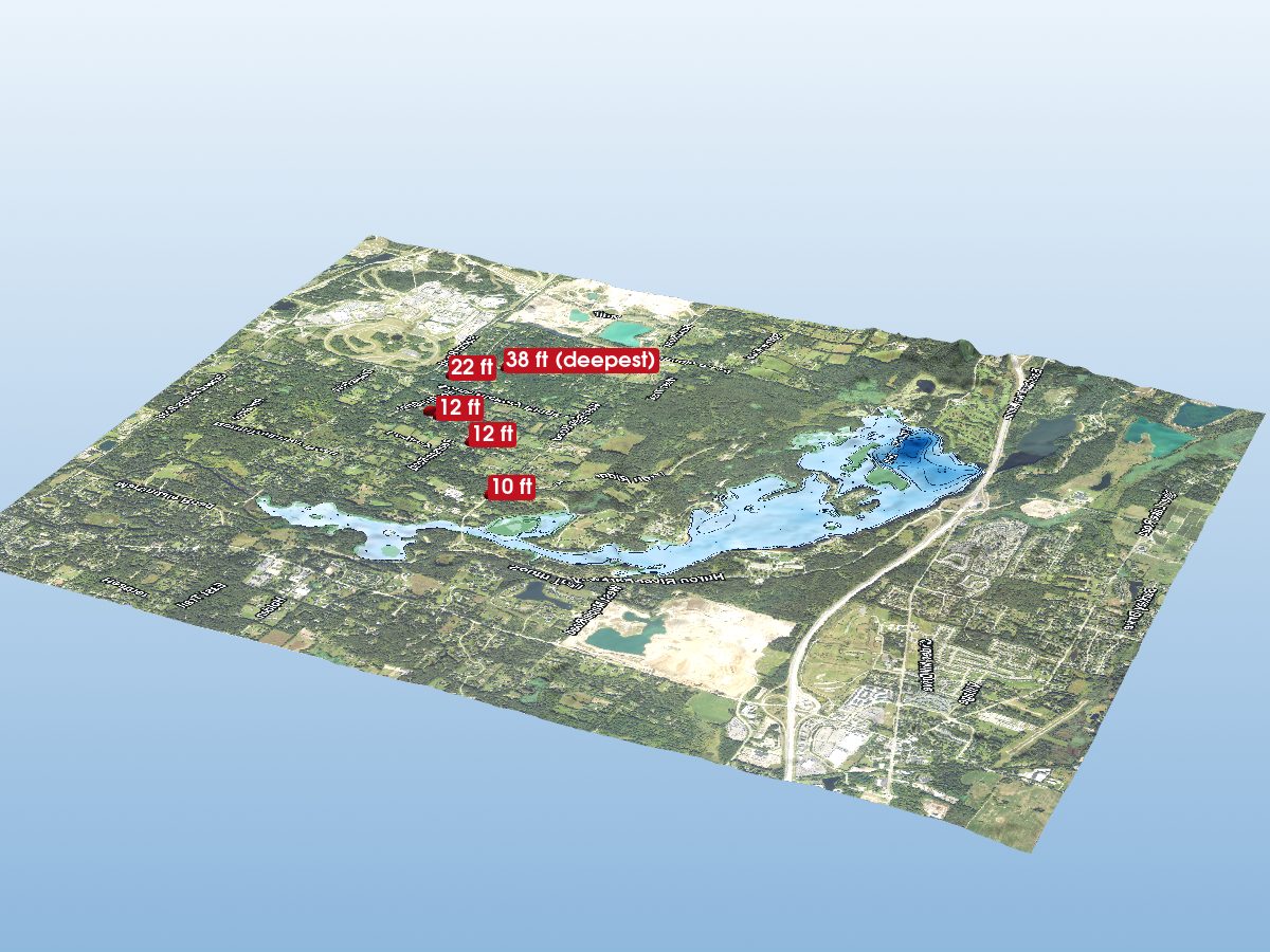 Depth map of Kent Lake
