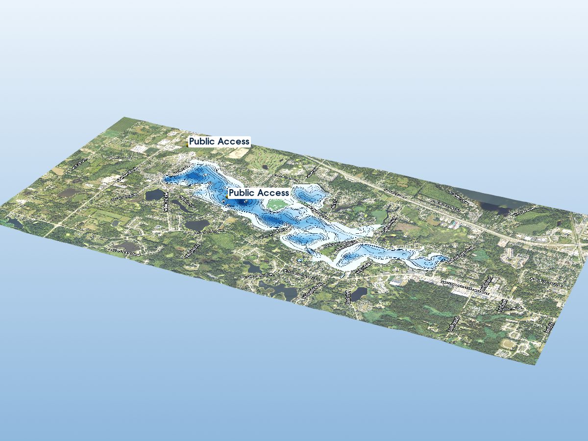 Depth map of Lake Fenton