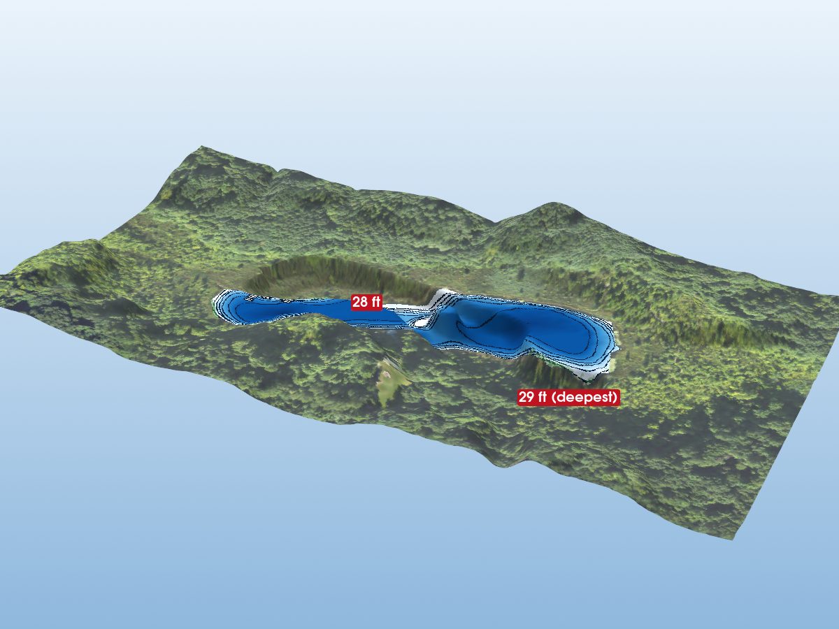 Depth map of Ligon's Lake