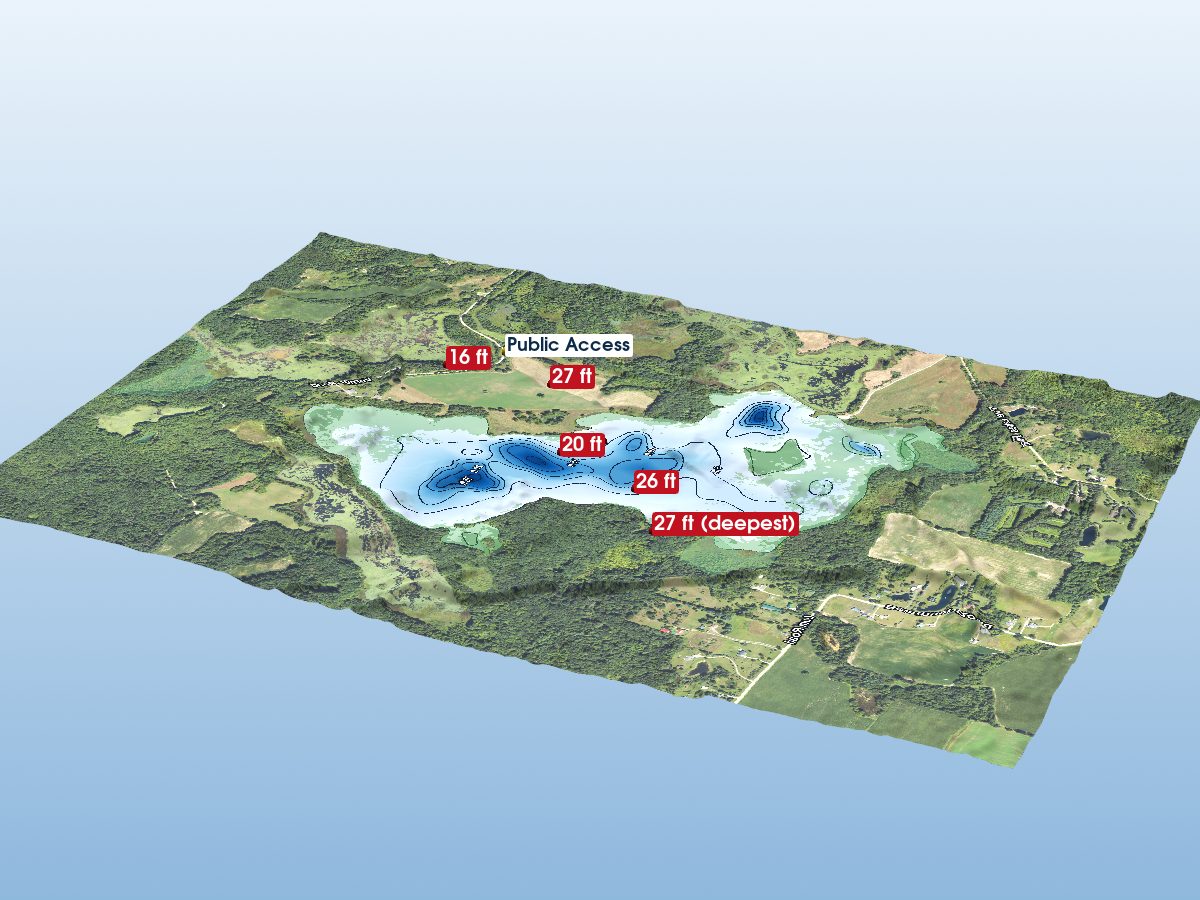 Depth map of Long Lake