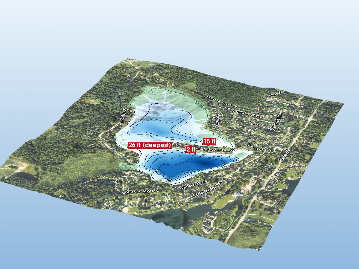 Depth map of Pine Lake