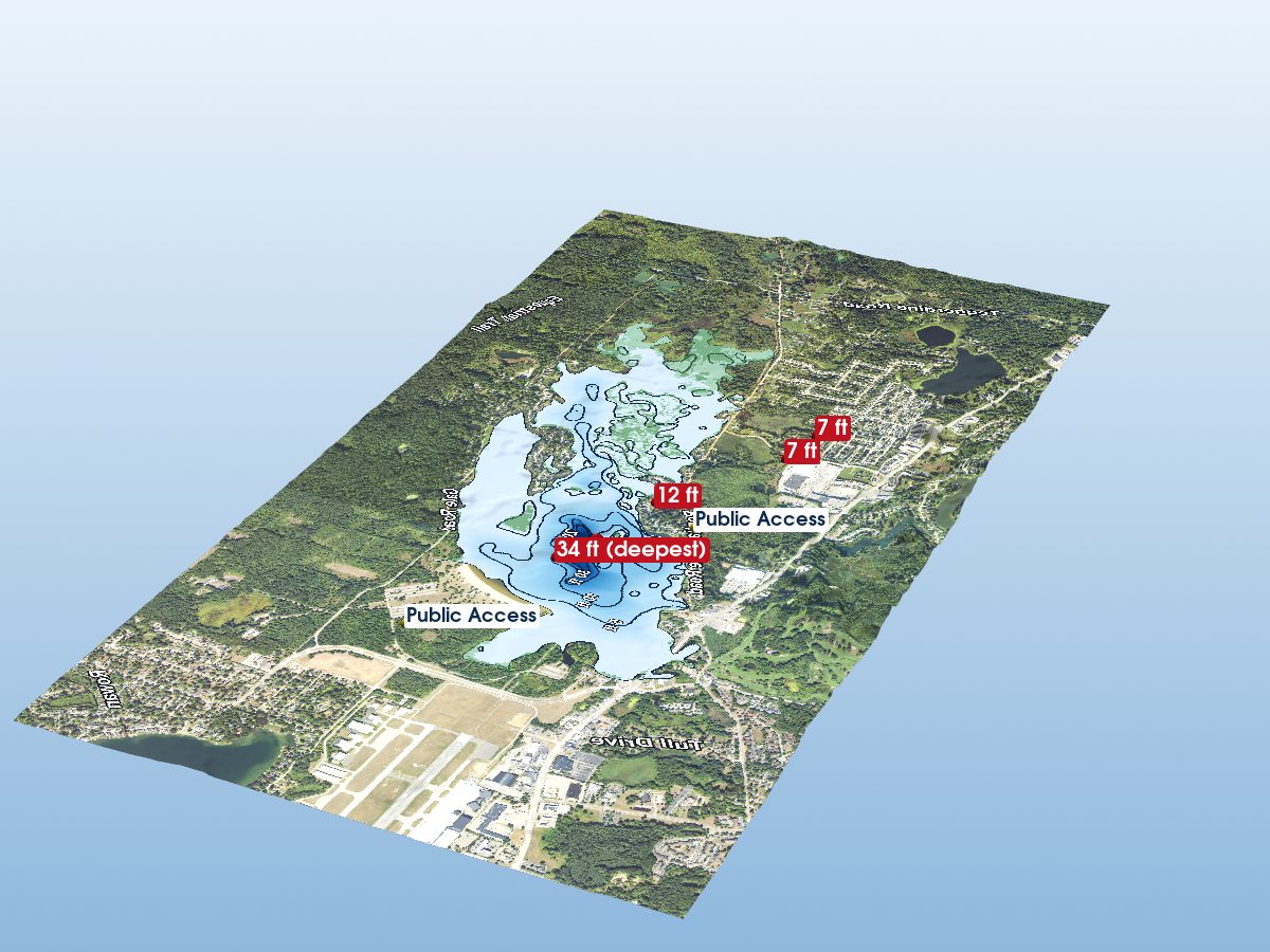 Depth map of Pontiac Lake