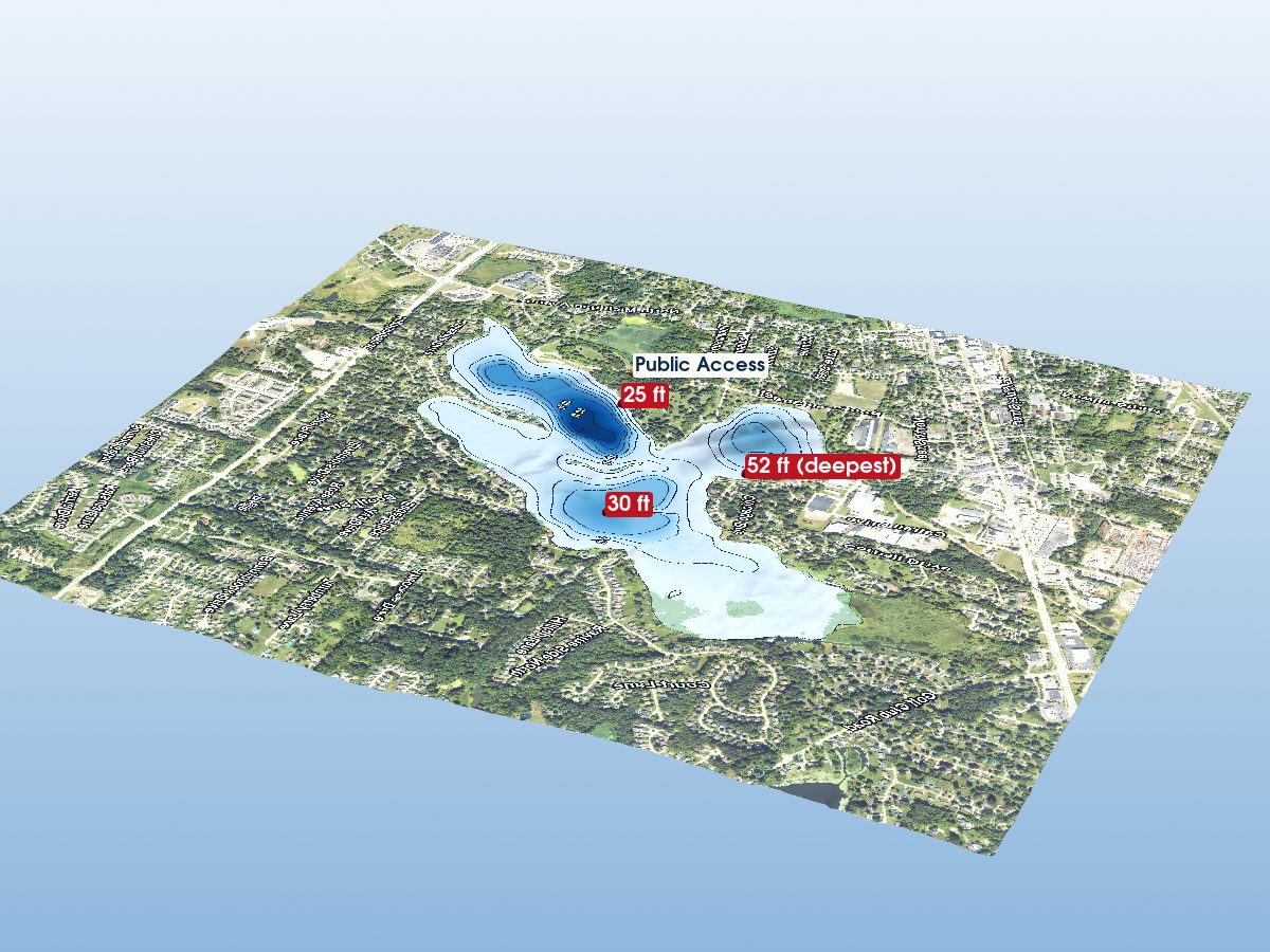 Depth map of Thompson Lake