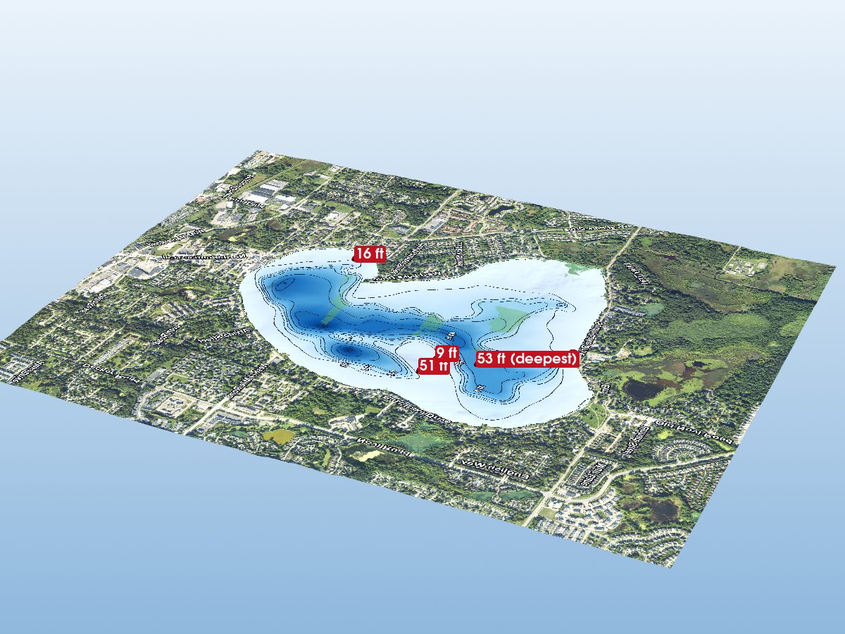 Depth map of Walled Lake