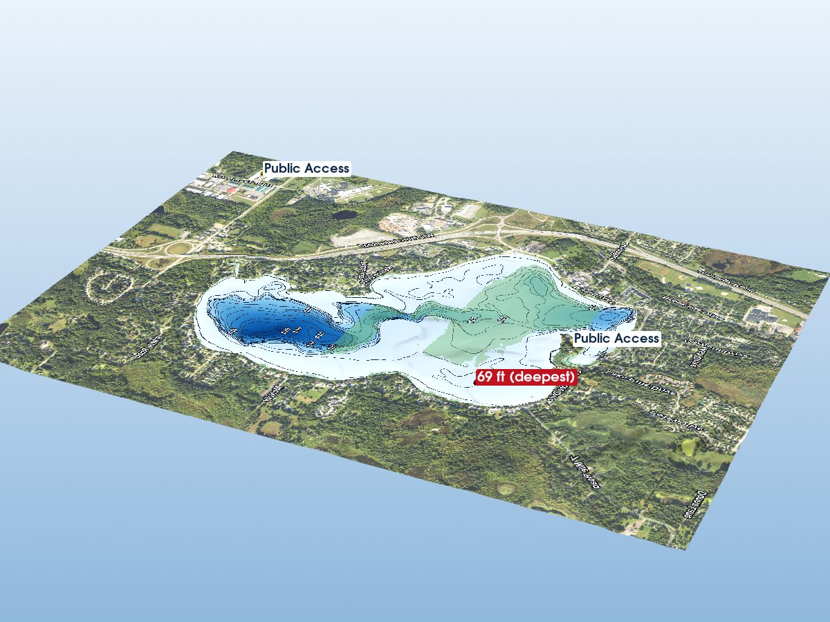 Depth map of Whitmore Lake